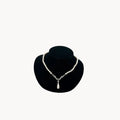 Artistique Sterling Silver Faux Pearl Strand Necklace with Rhinestone Drop Pendant