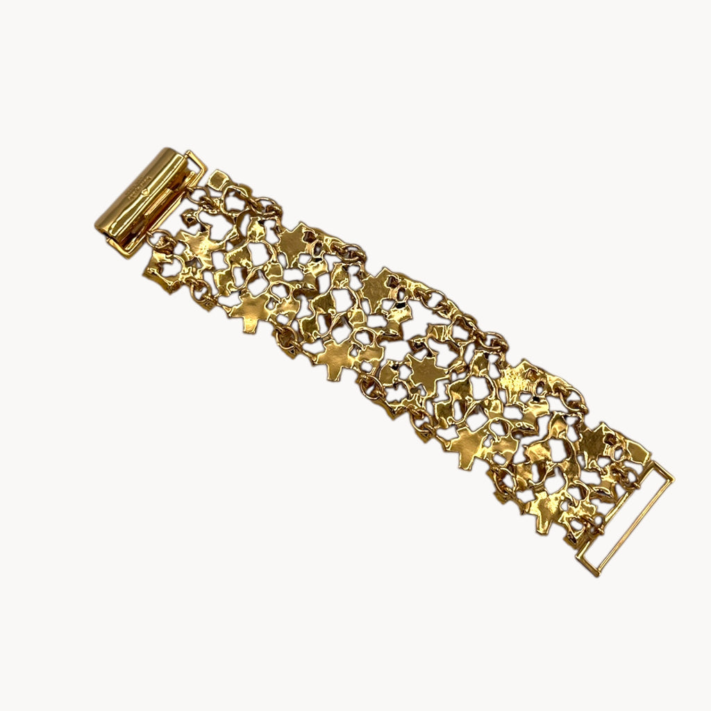 Kate Spade Mini Bouquet Floral Faux Pearl and Rhinestone Wide Bracelet Kate Spade