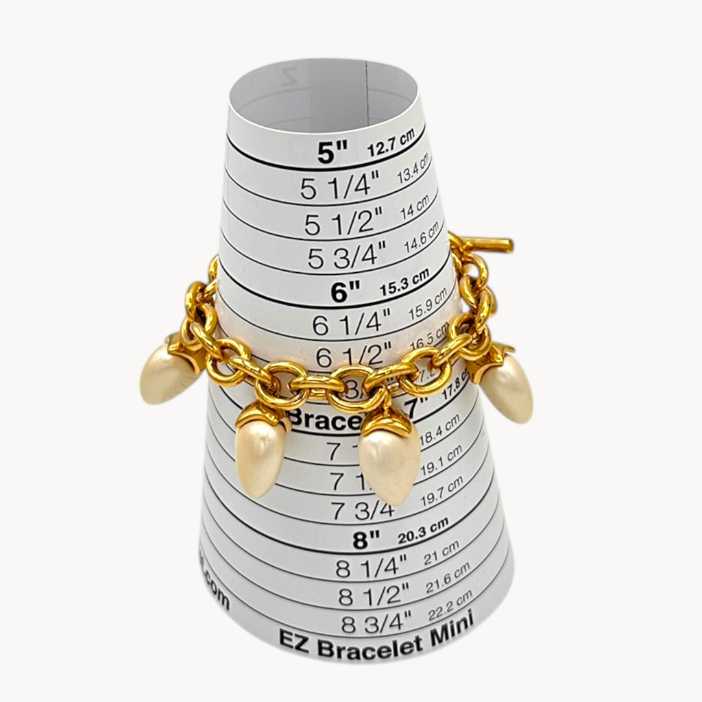 Joan Rivers Gold-Plated Cable Bracelet with Pearl Heart Charms Joan Rivers