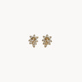 Vintage Monet Marquise Rhinestone Floral Pierced Earrings Monet