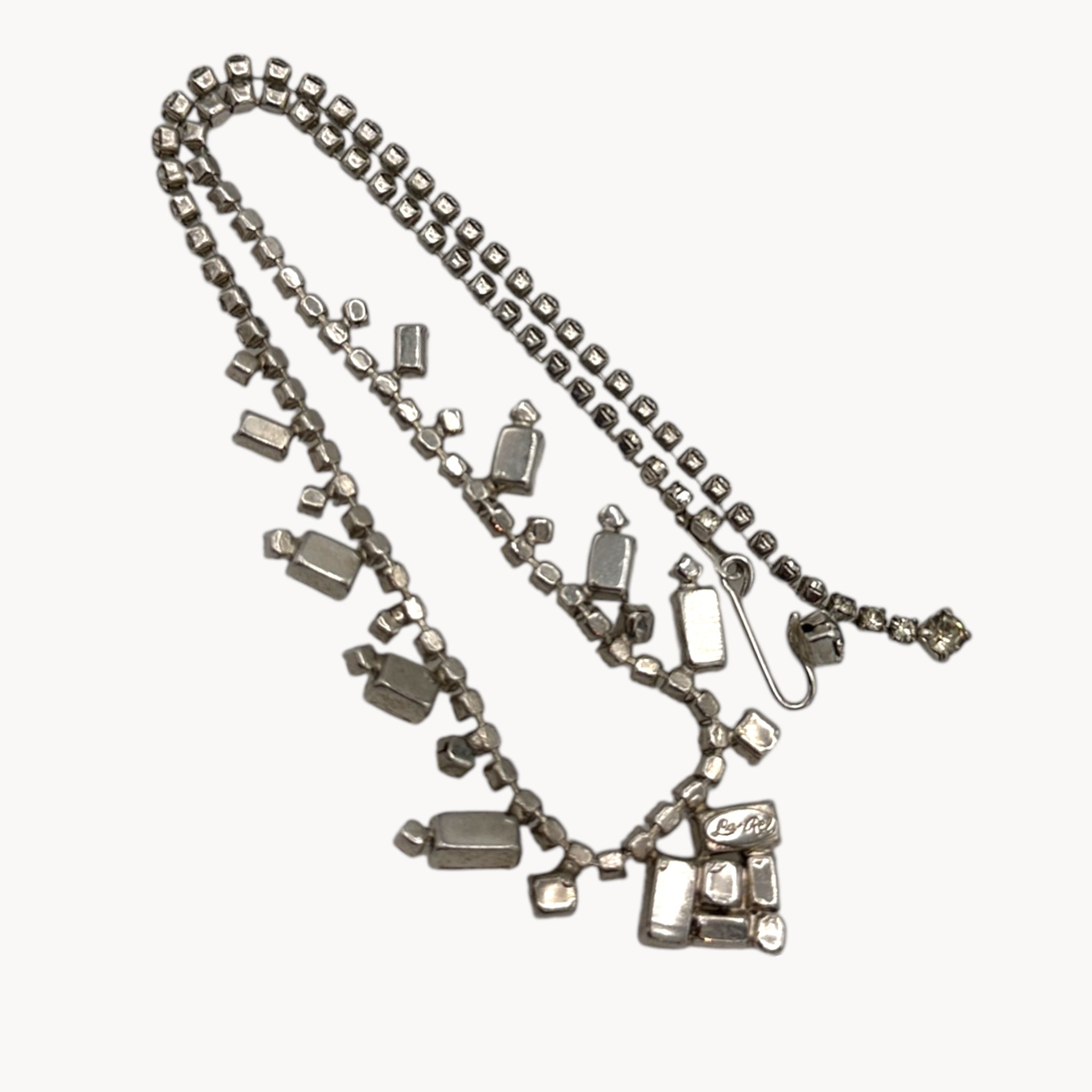 Vintage La-Rel Art Deco Style Rhinestone Pendant Necklace