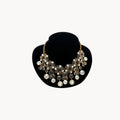 Vintage J. Crew Floral Crystal Statement Necklace Dangle Art Deco Style