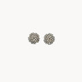Vintage Trifari Rhinestone Basket Weave Huggie Clip-On Earrings Trifari