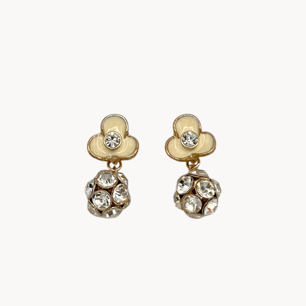 Swarovski Gold Floral Enamel Earrings