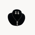 Nolan Miller Clear Crystal Flower Necklace and Pierced Earring Jewelry Set in Original Box