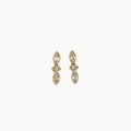 Vintage Swarovski SAL Triple Marquise Rhinestone Dangle Pierced Earrings Swarovski