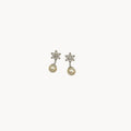 Silver Plated Floral Faux Pearl Drop Earrings