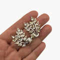 Vintage Trifari Floral Rhinestone Crawler Clip-On Earrings Trifari