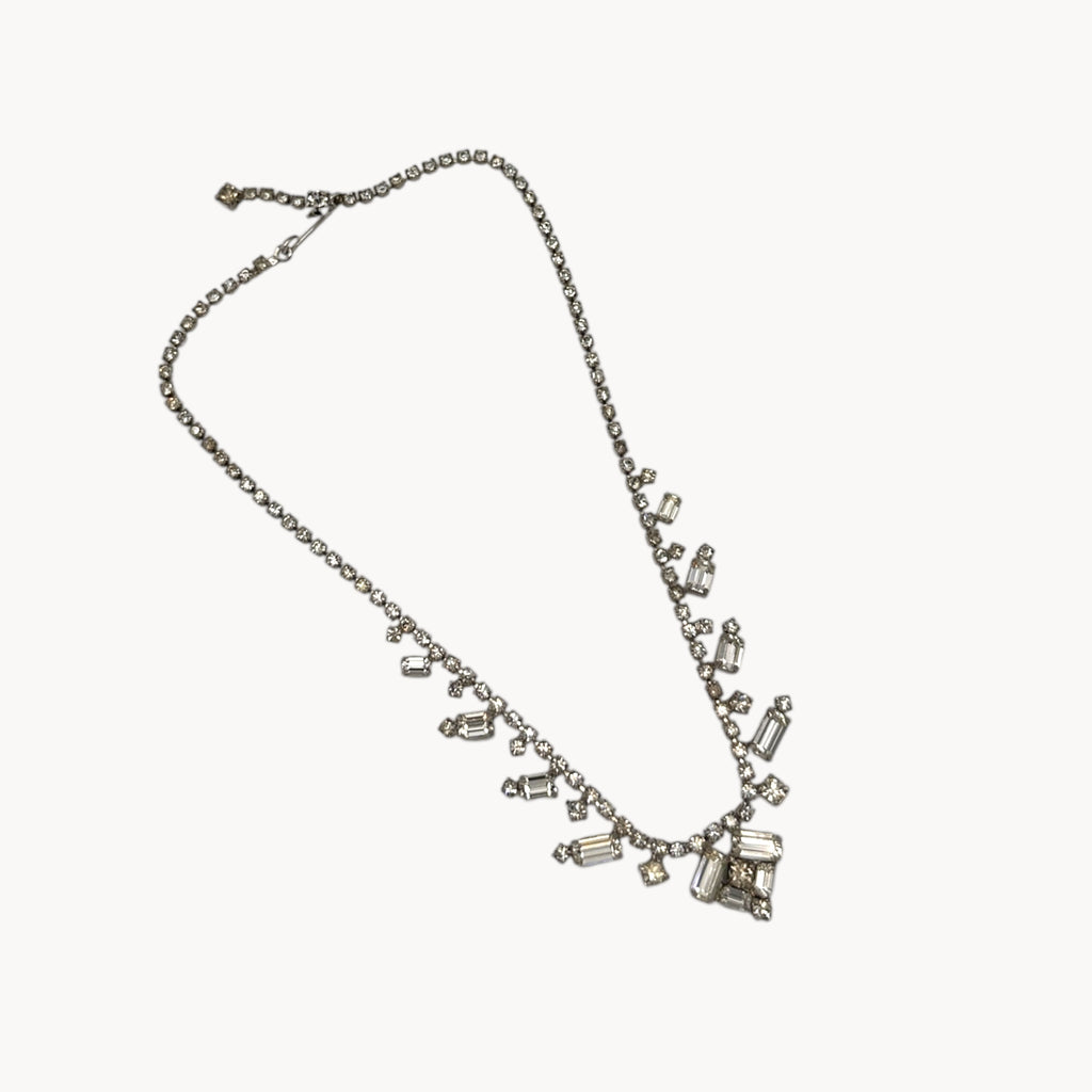 Vintage La-Rel Art Deco Style Rhinestone Pendant Necklace