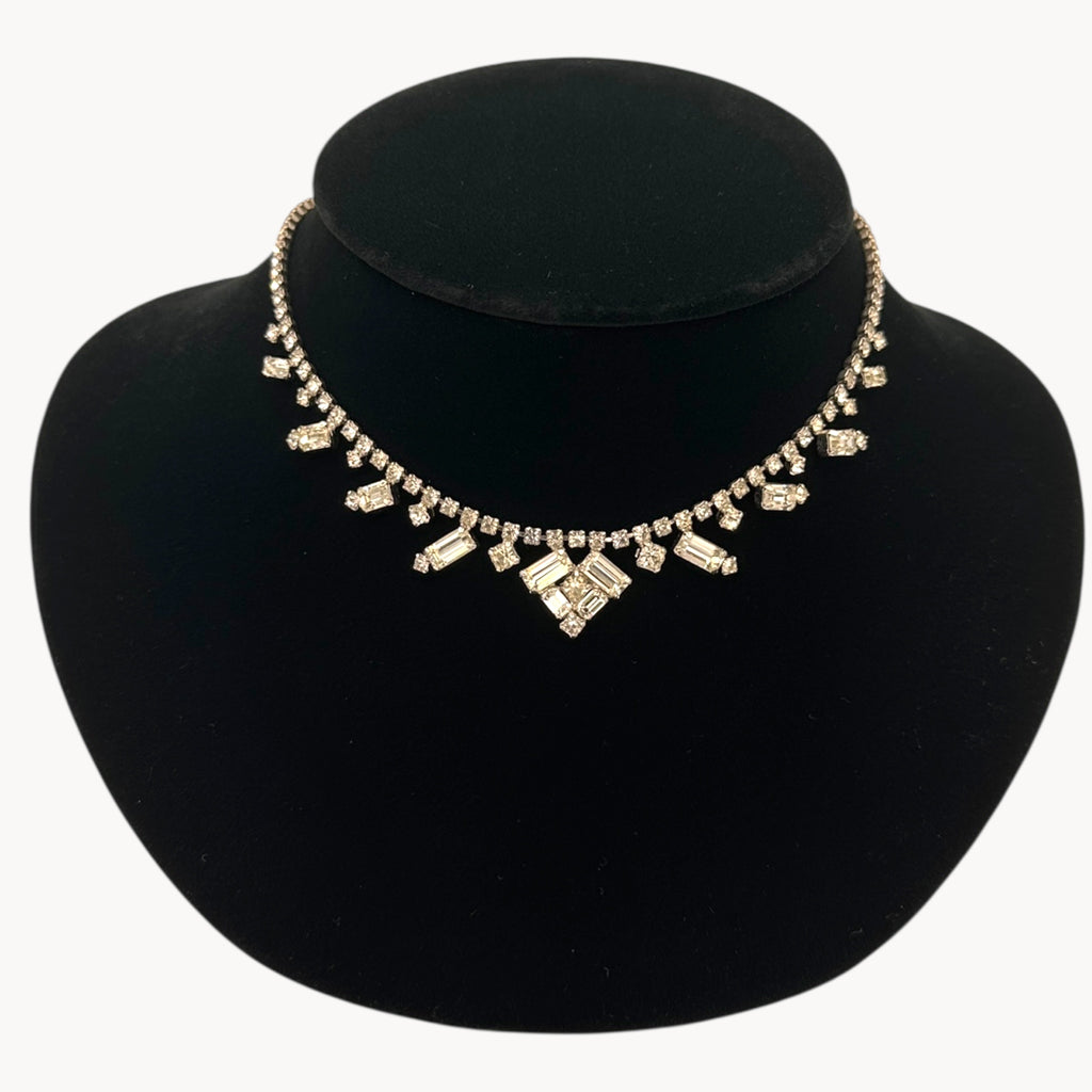 Vintage La-Rel Art Deco Style Rhinestone Pendant Necklace