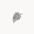 Mid-Century Rhinestone Leaf Floral Brooch