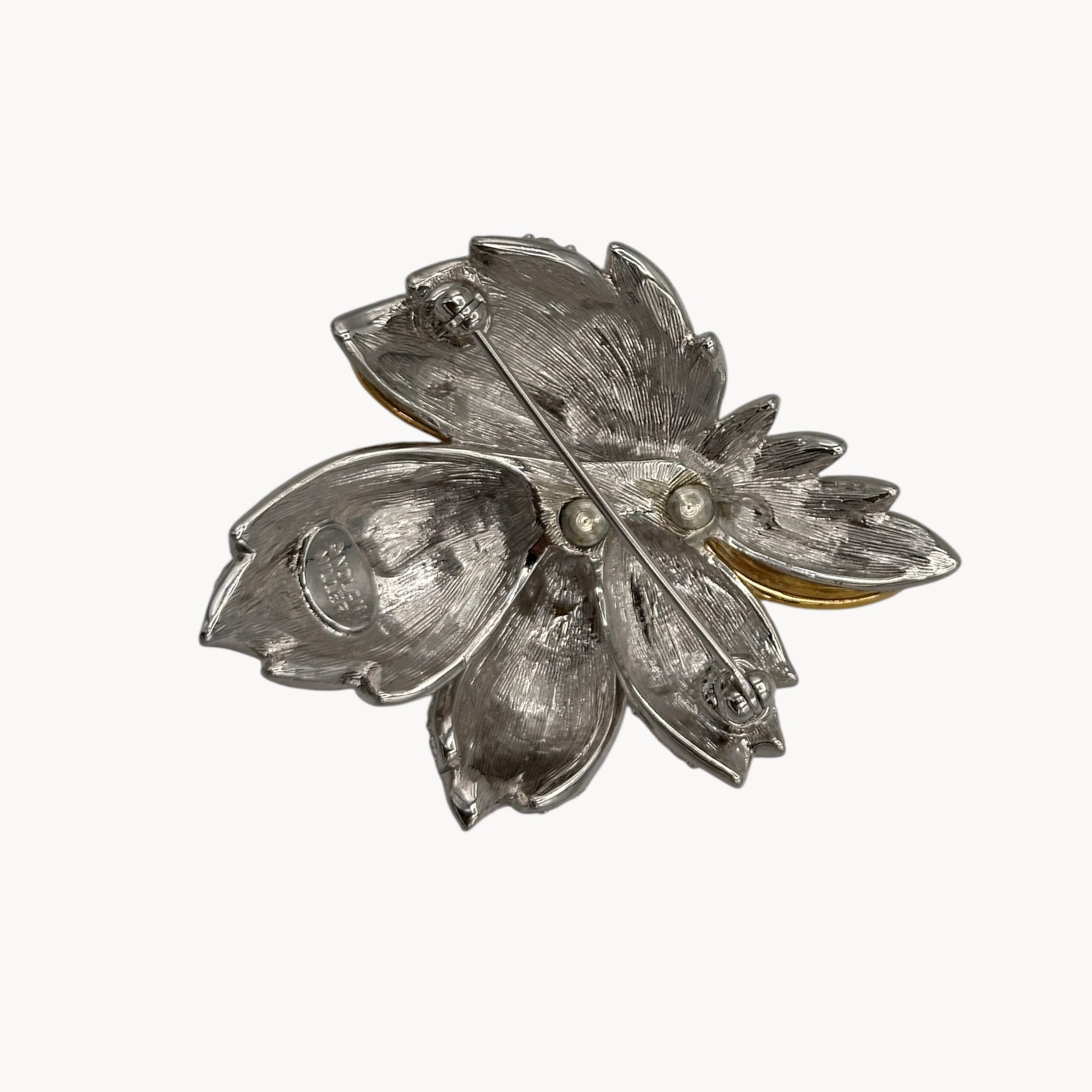 Nolan Miller Rhinestone Floral Brooch