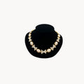 Nolan Miller Hugs and Kisses Gold Paved Rhinestone and Pearl Necklace