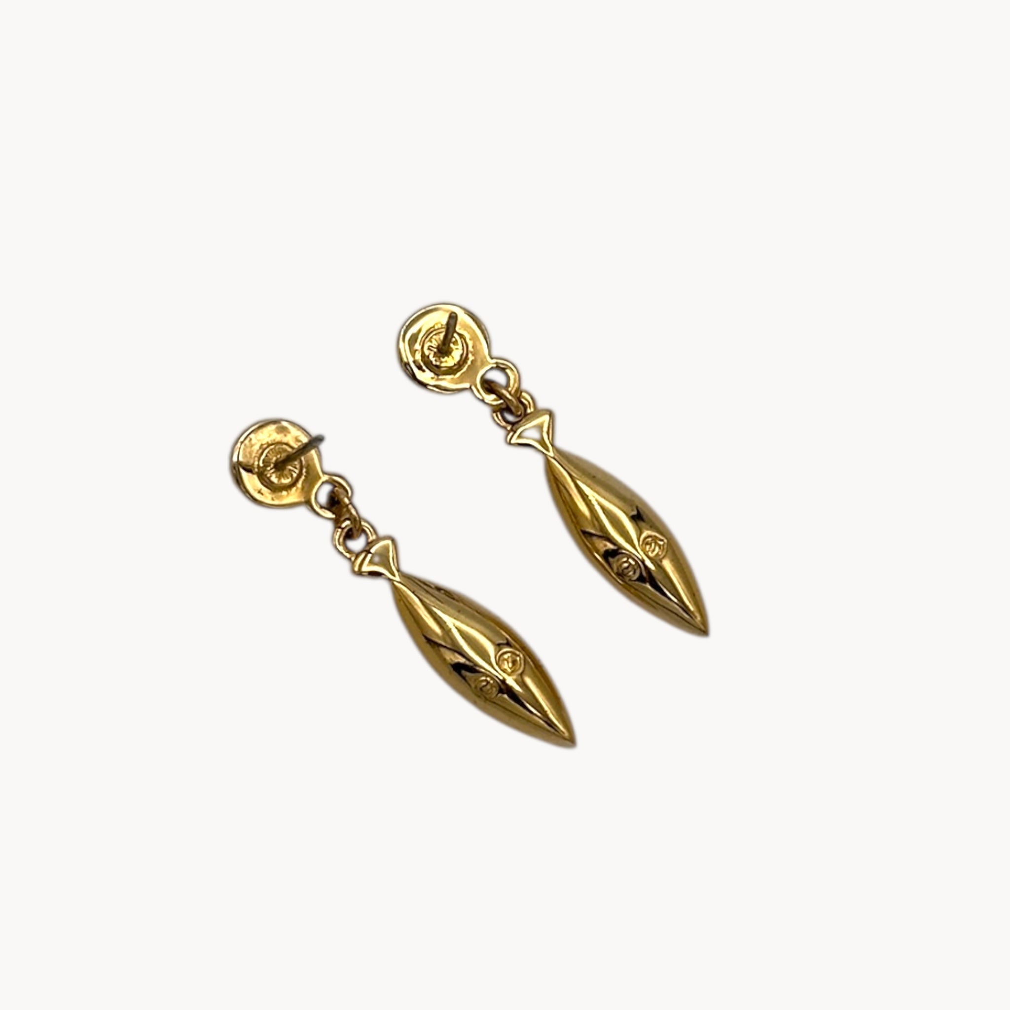 Vintage Swarovski Swan Signed Crystal Dangle Pierced Earrings Swarovski