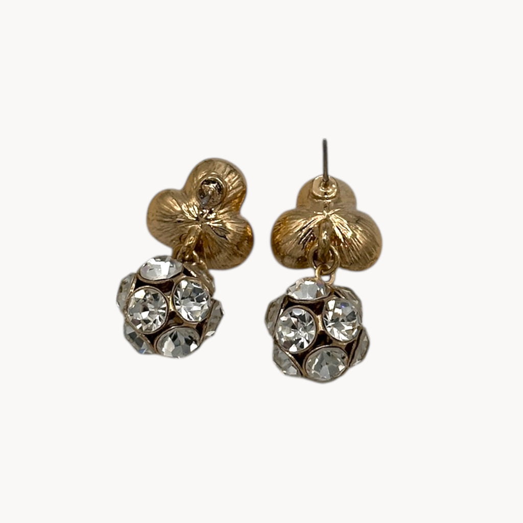 Swarovski Gold Floral Enamel Earrings