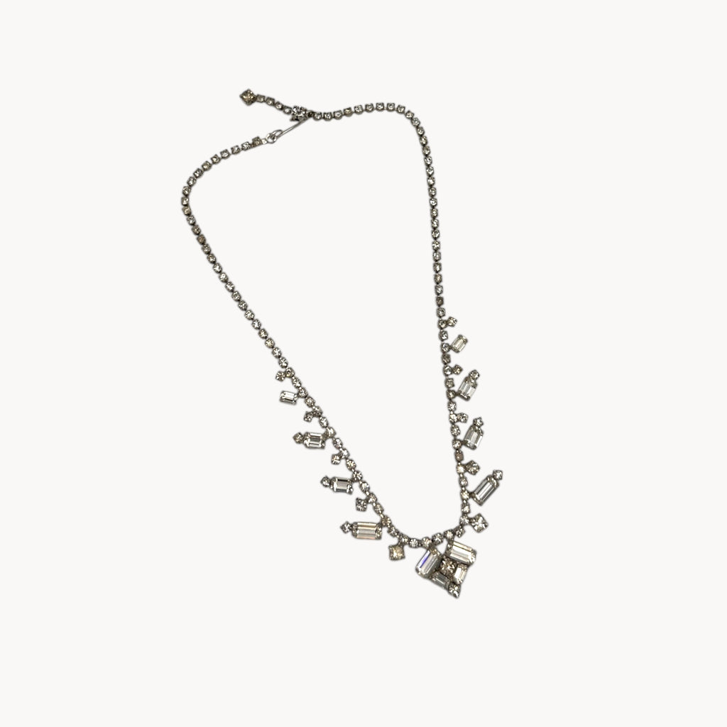 Vintage La-Rel Art Deco Style Rhinestone Pendant Necklace