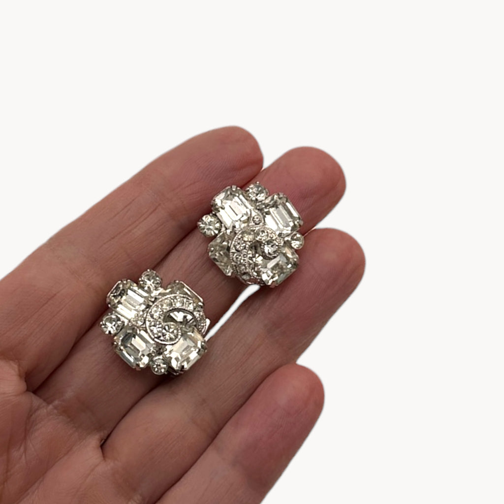 Eisenberg Rhinestone Clip-On Earrings