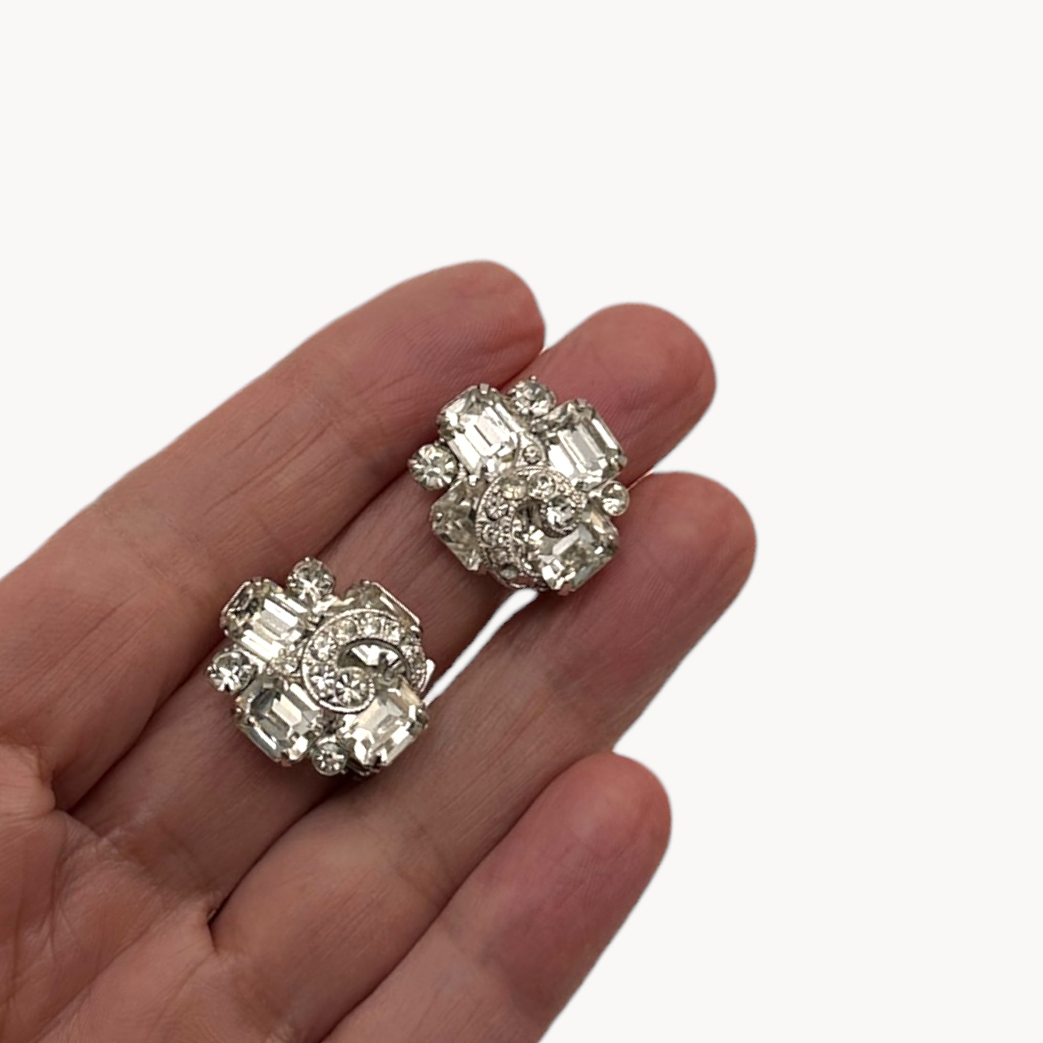 Eisenberg Rhinestone Clip-On Earrings