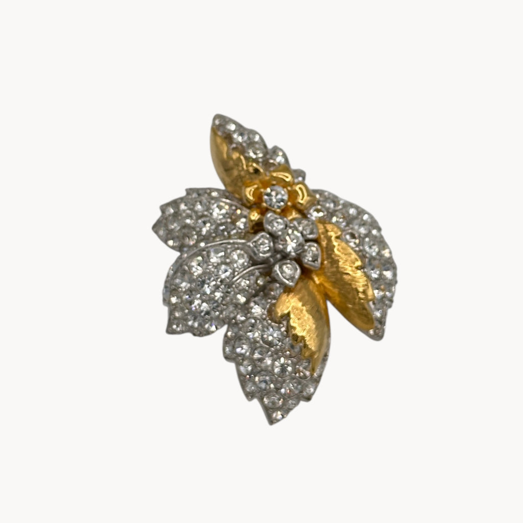 Nolan Miller Rhinestone Floral Brooch