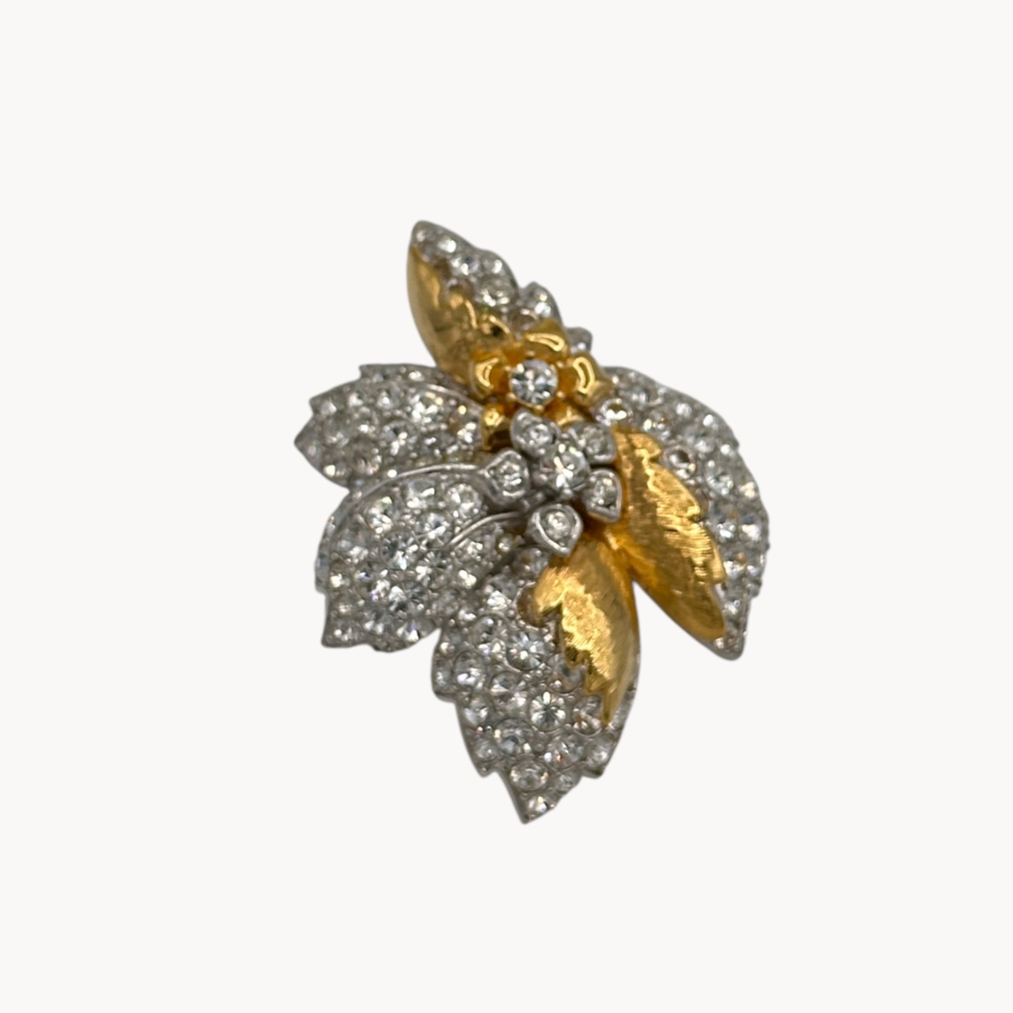 Nolan Miller Rhinestone Floral Brooch