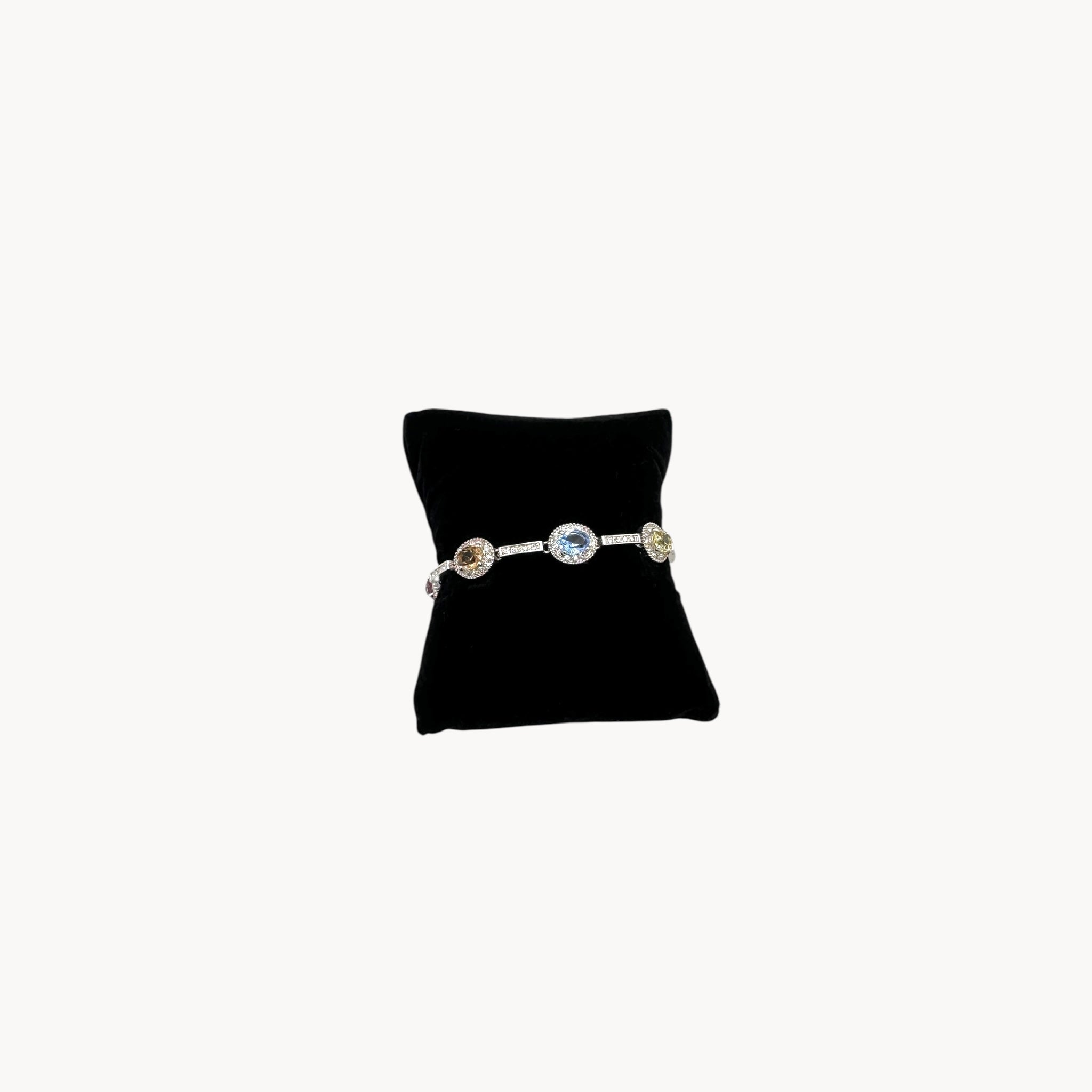 Camrose and Kross Jacqueline Kennedy JBK replica bracelet with multicolor stones and crystal accents