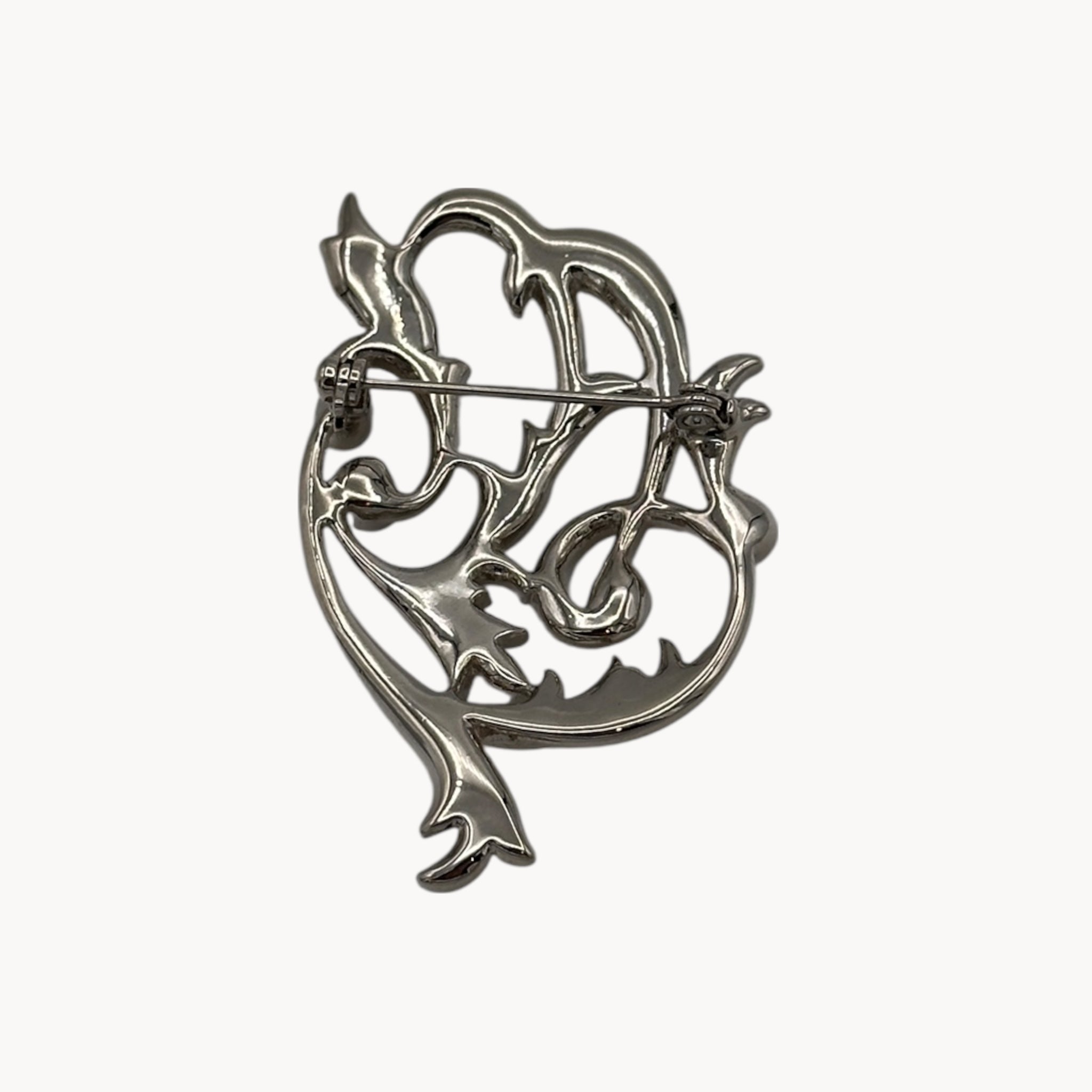 Vintage Art Deco Stylized Rhinestone Floral Brooch