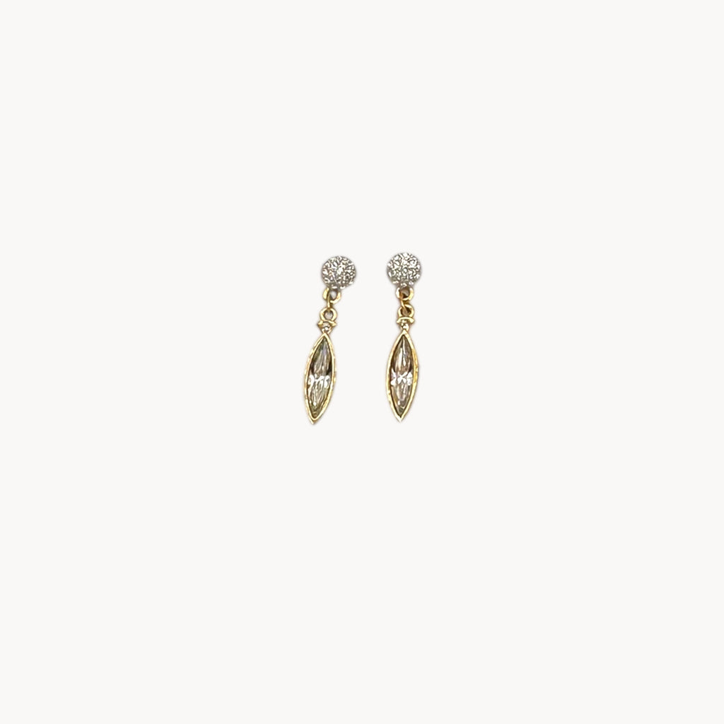 Vintage Swarovski Swan Signed Crystal Dangle Pierced Earrings Swarovski