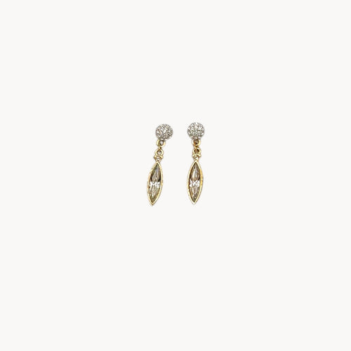 Vintage Swarovski Swan Signed Crystal Dangle Pierced Earrings Swarovski