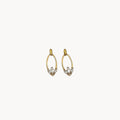 Vintage Trifari Gold Rhinestone Dangle Pierced Earrings Trifari