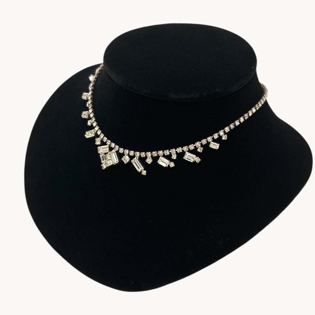 Vintage La-Rel Art Deco Style Rhinestone Pendant Necklace