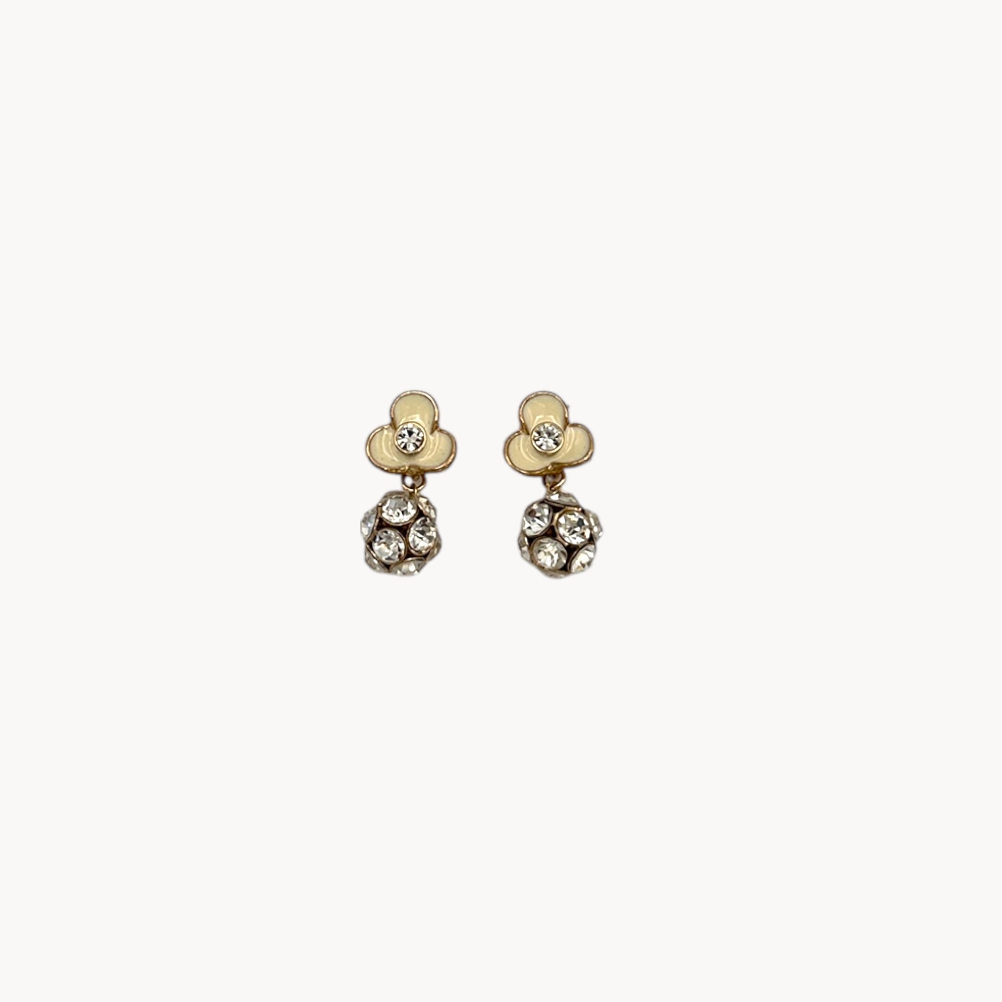 Swarovski Gold Floral Enamel Earrings