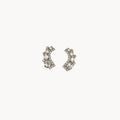 Vintage Weiss Rhinestone Crawler Clip-On Earrings Weiss