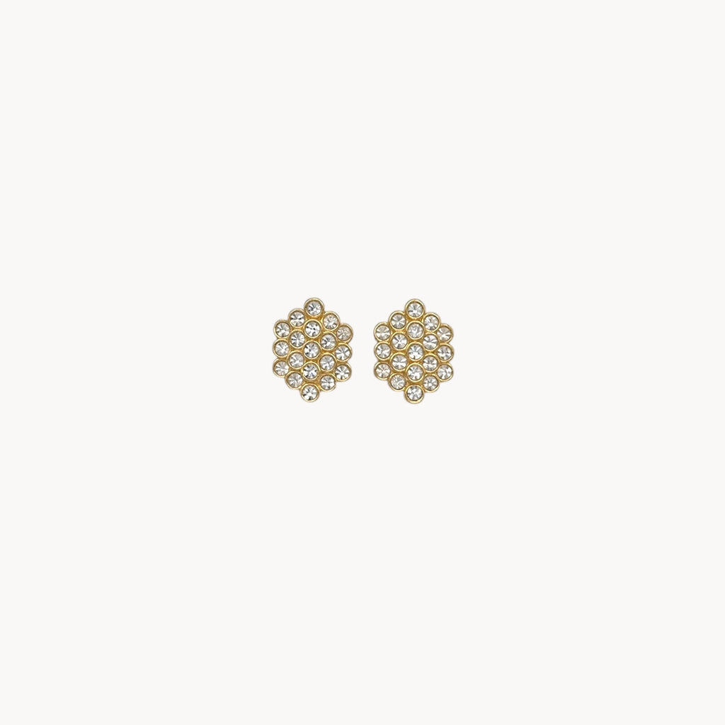 Nolan Miller gold rhinestone cluster clip on earrings
