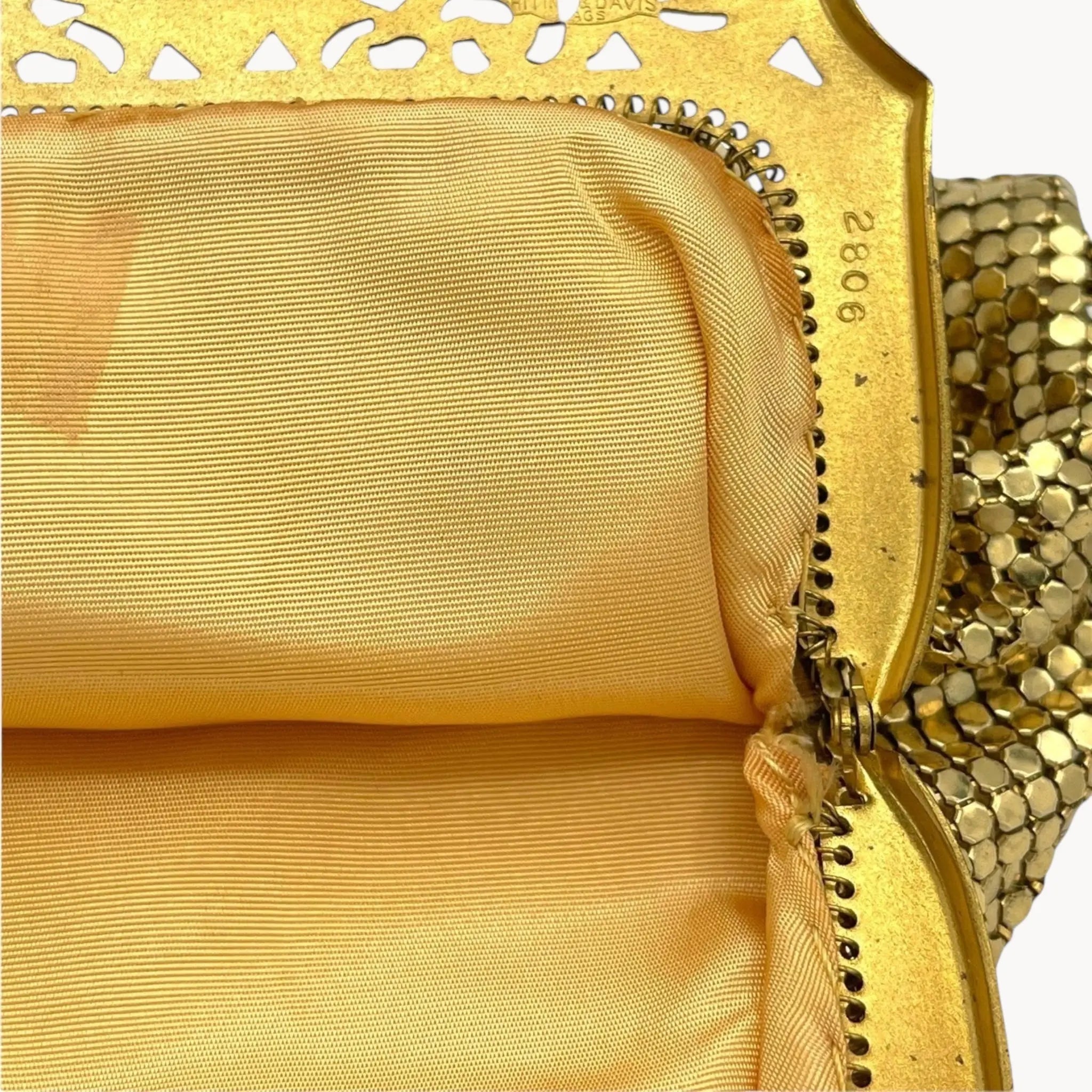 Gold Whiting & Davis Small Mesh Art Deco Handbag