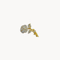 Nolan Miller gold and rhinestone flower brooch with pavé crystal accents
